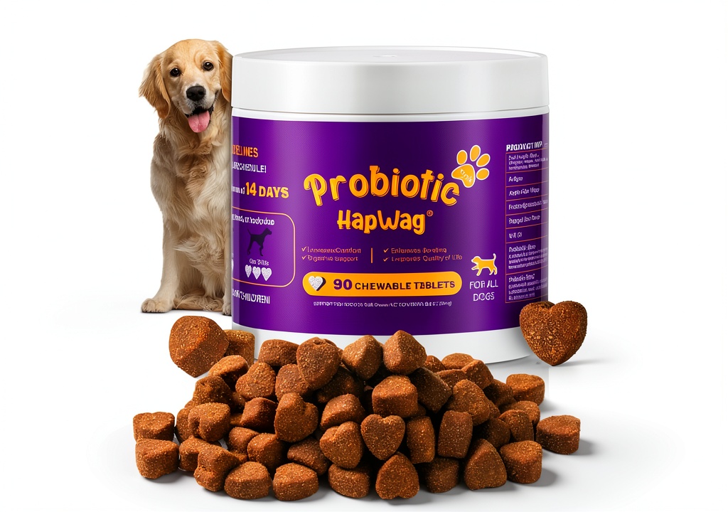 Red Kangaroo probiotic chews for dogs on a clean surface