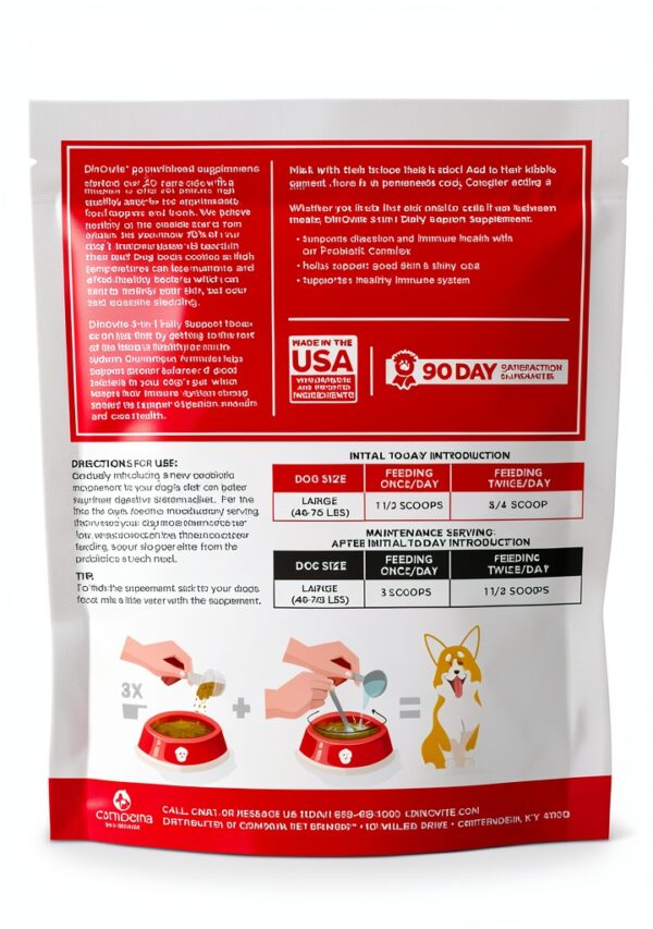 Dinovite Dog Supplement Probiotics Skin Coat Immune Health-1