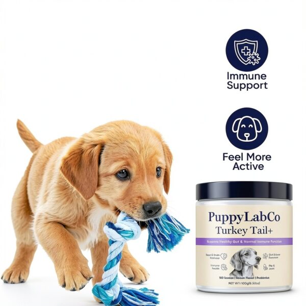 Puppylabco Turkey Tail Dog Supplement Mushroom Probiotics-1