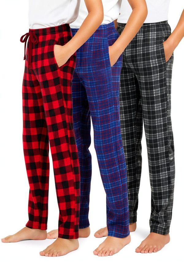 Real Essentials Boys Fleece Pajama Pants Soft Sleepwear 3