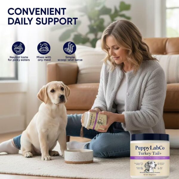 Puppylabco Turkey Tail Dog Supplement Mushroom Probiotics-6