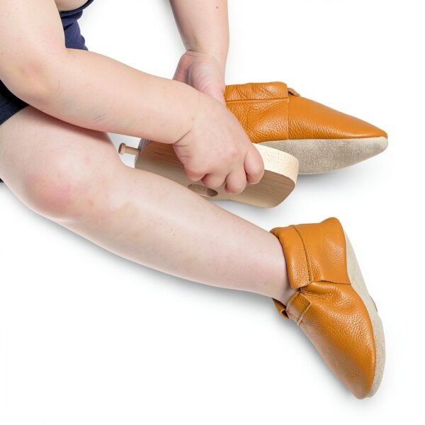 BirdRock Baby Leather Moccasins Infant Shoes Navy Latte-7