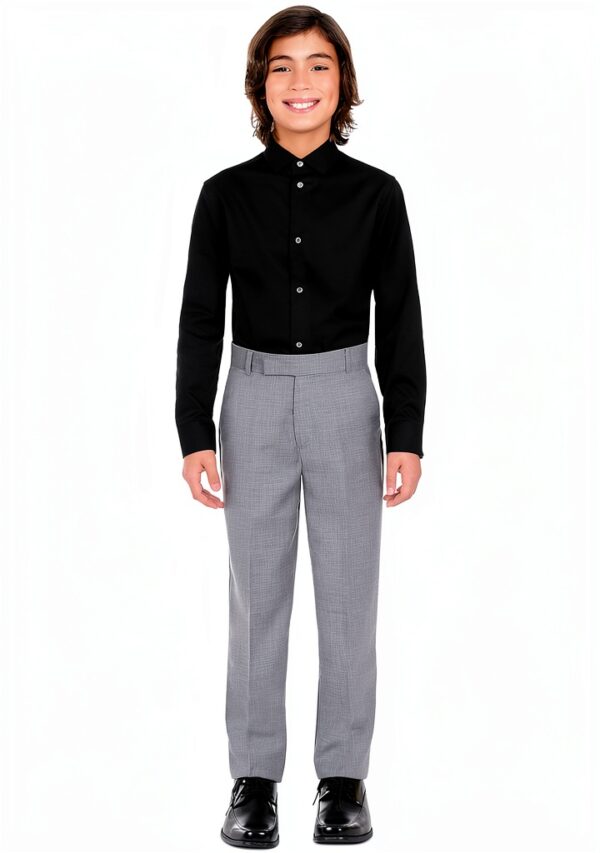 Calvin Klein Boys Long Sleeve Sateen Dress Shirt Button Down-1