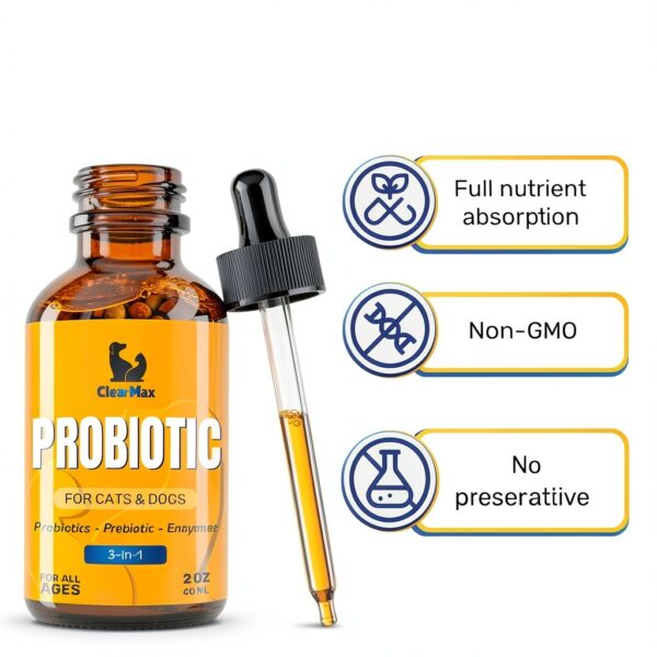 Clear Max Liquid Probiotic for Dogs Cats Digestive Health-5