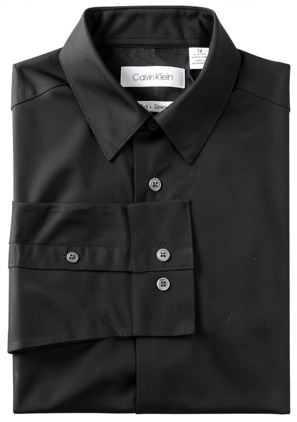 Calvin Klein Boys Long Sleeve Sateen Dress Shirt Button Down-4