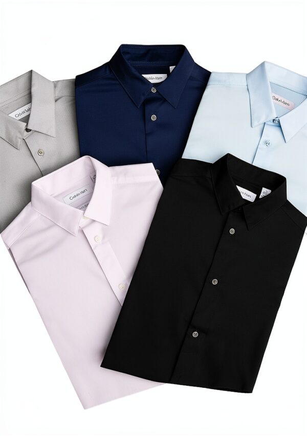 Calvin Klein Boys Slim Fit Cotton Stretch Button Down Shirt-3