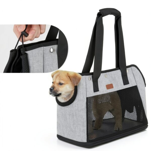 Pecute Expandable Mesh Dog Carrier Purse for Small Pets-4