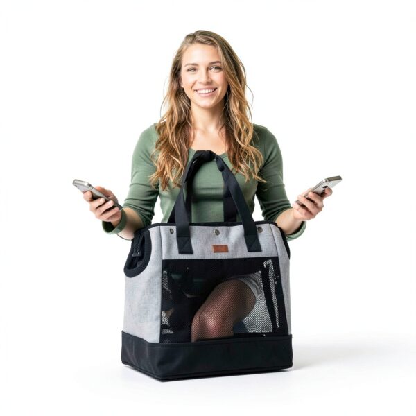 Pecute Expandable Mesh Dog Carrier Purse for Small Pets-7